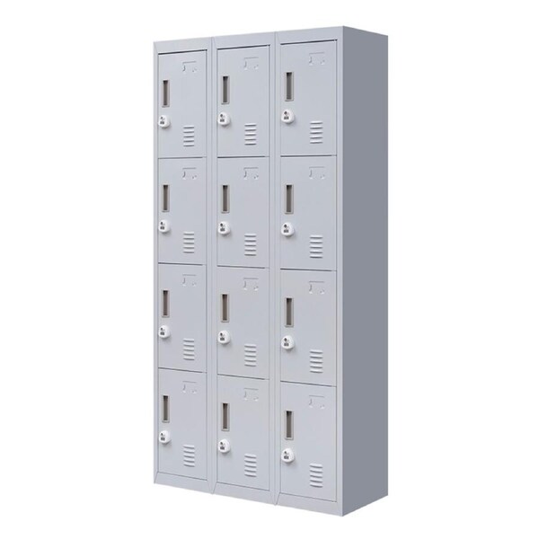 12-Door Locker for Office Gym Shed School Home Storage - 3-Digit Combination Lock