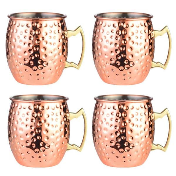 Mule Copper Mugs - 4packs - Copper with Hammer Point
