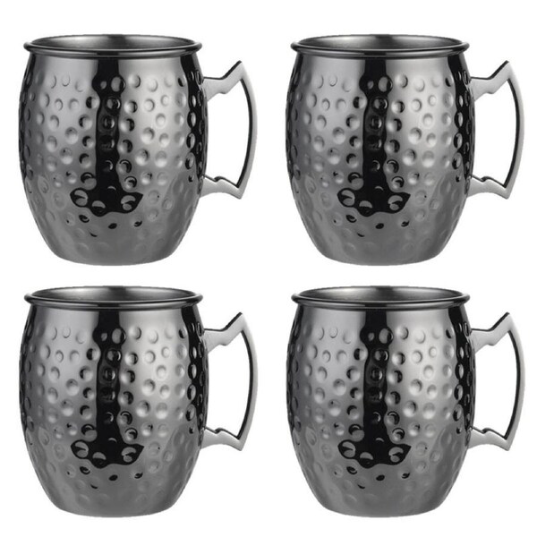 Mule Copper Mugs - 4packs - Black with Hammer Point