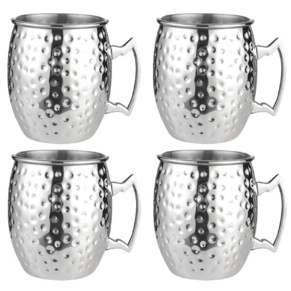 Mule Copper Mugs - 4packs - Silver with Hammer Point