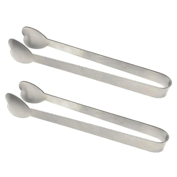 Mini Multi-function Stainless Steel Tongs - Heart - 2 Packs