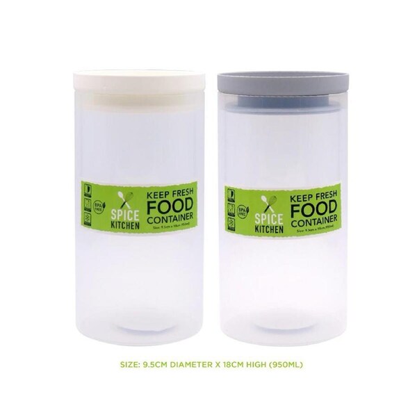 10x Air Tight Food Storage Container 950ML Canister Box Tube Plastic Jars Cereal