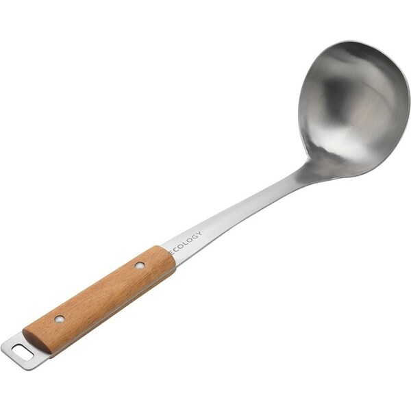 Ecology Provisions Acacia Soup Ladle Food Spoon Stainless Steel Utensil Natural