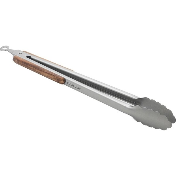 Ecology Provisions 36cm Tongs Acacia/Stainless Steel Cooking Utensil Natural