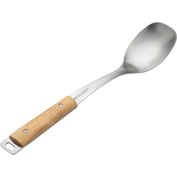 Ecology Provisions Serving Spoon Acacia/Stainless Steel Cooking Utensil Natural