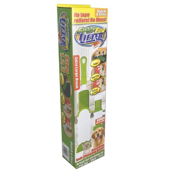 Fuzzy Fur Lifter Pet Hair Remover Cat/Dog Cleaning Brush w/ Mini Fur Magic Green