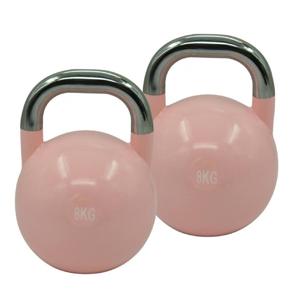 2 x 8kg - Steel Pro Grade Competition Kettlebell Weight - Home Gym Strenth