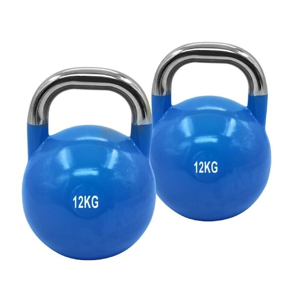 2 x 12kg - Steel Pro Grade Competition Kettlebell Weight - Home Gym Strenth