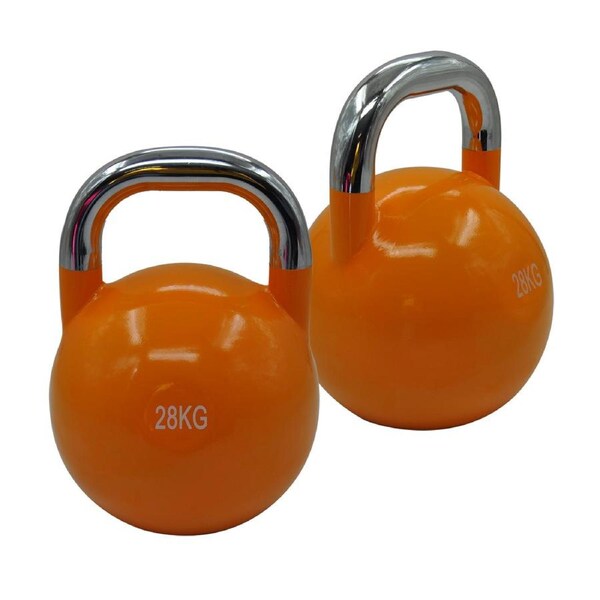 2 x 28kg - Steel Pro Grade Competition Kettlebell Weight - Home Gym Strenth