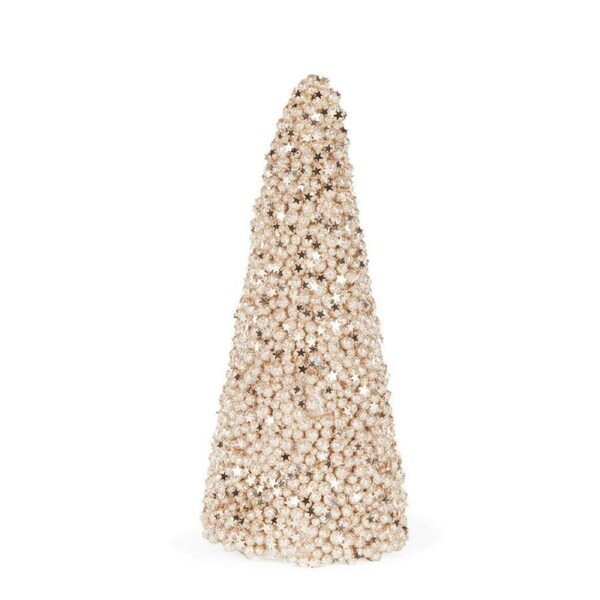 Holly & Ivy Champagne Stars Table Top Tree 20cm