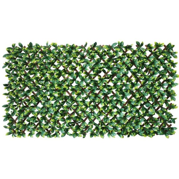 Laurel Leaf Artificial Hedge Extendable Trellis / Screen 2 Meter By 1 Meter UV Resistant (PVC)