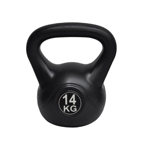 14kg Kettlebell - Home Gym Kettlebell Weight Fitness Exercise - Black