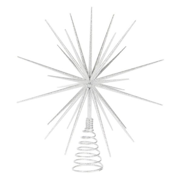 Holly & Ivy 3D Starburst Tree Topper Silver 31cm