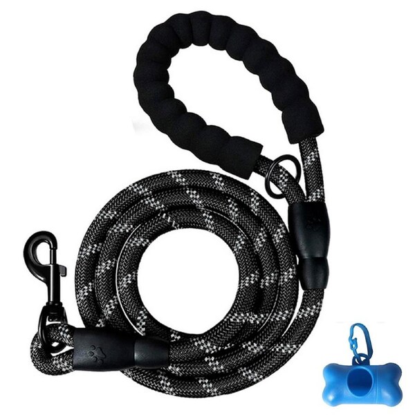 1.5M Heavy Duty Dog Leash Reflective Dog Leashes with 1 Free bone Dispenser