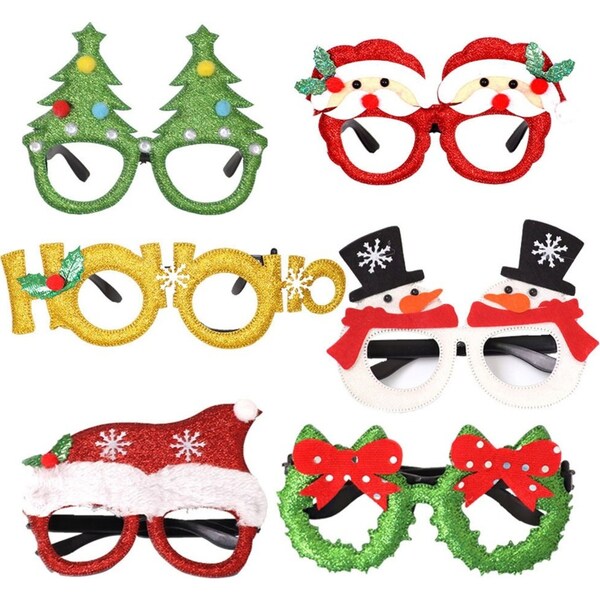 6pcs Christmas ornaments for adults and children Christmas glasses frame