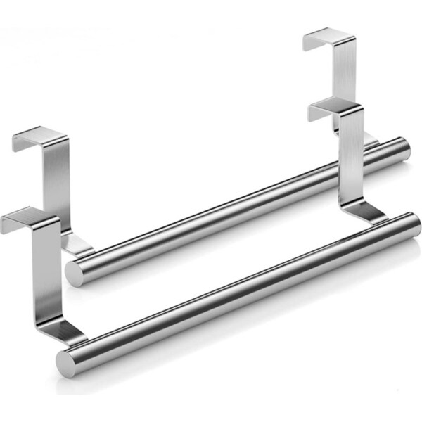 2 pack Stainless steel bathroom towel rack kitchen cabinet towel rag rack