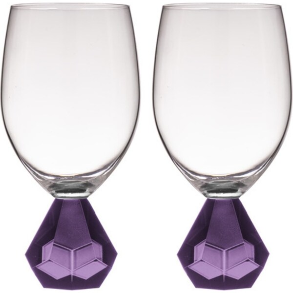 2PK Zhara 350ml Wine Glass Water/Juice Cocktail Drinkware Glassware Cup Amethyst