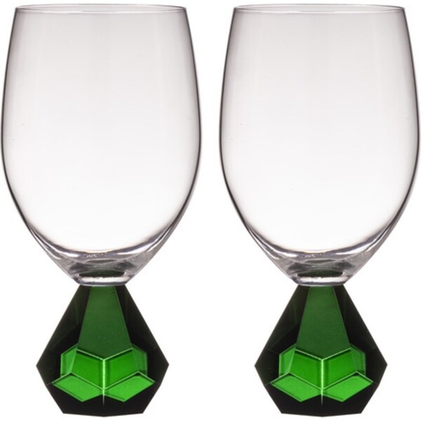 2PK Zhara 350ml Wine Glass Water/Juice Cocktail Drinkware Glassware Cup Emerald