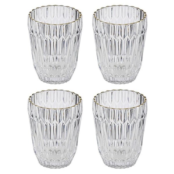 4PK Amara 250ml Lowball Glass Tumbler Water/Juice Drink Cup Glassware Set Clear