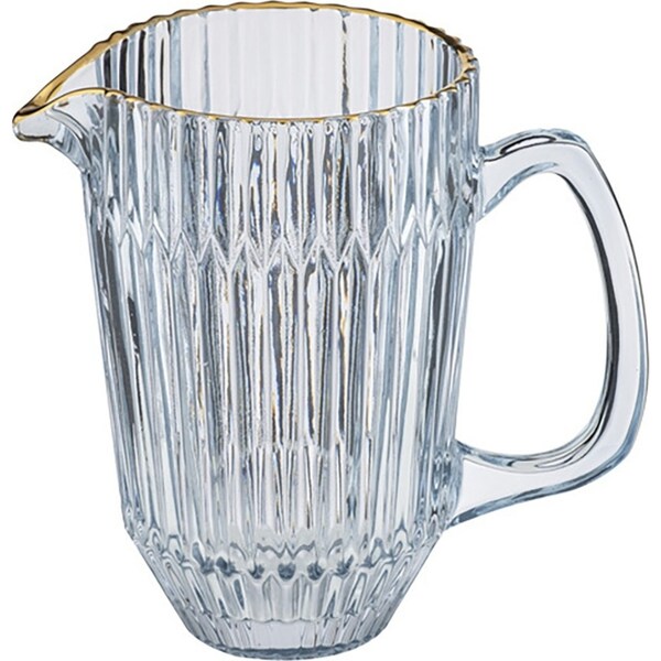 Amara 1.6L Glass Jug Pitcher Water/Juice Container Glassware w/ Handle Blue