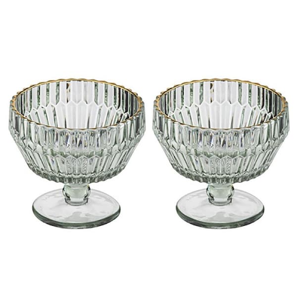 2x Amara 250ml Dessert Glass Bowl Round Tableware Snack/Cereal Servingware Sage