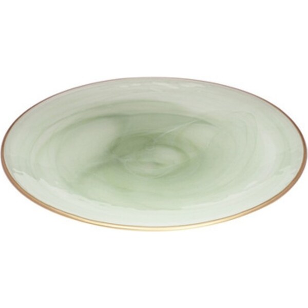Ismay Round 21cm Glass Dinner Plate Food/Snack Dish Tableware/Dinnerware Green