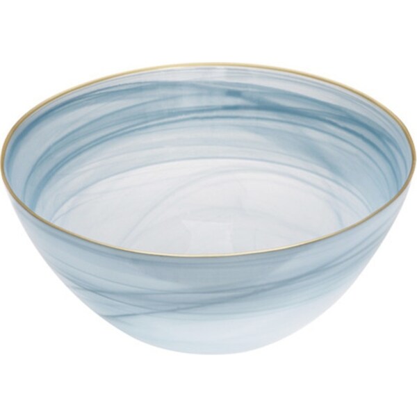 Ismay Round 2.75L Glass Salad Bowl Food Serving Soup/Rice Dish Dinnerware Blue