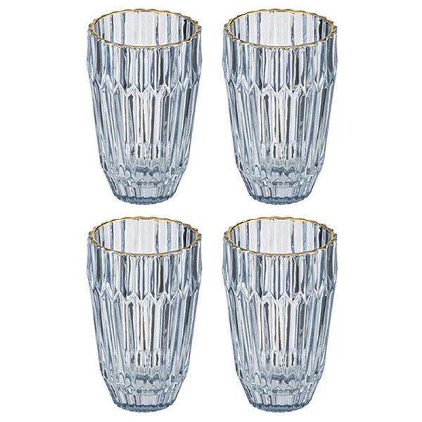 4PK Amara 300ml Highball Glass Tumbler Water/Juice Drink Cup Glassware Set Blue