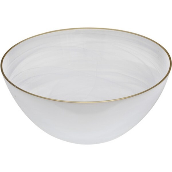 Ismay Round 2.75L Glass Salad Bowl Food Serving Soup/Rice Dish Dinnerware White