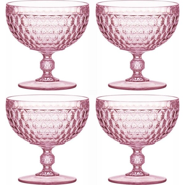 4x Tate Round 450ml Acrylic Dessert Bowl Snack/Cereal Serving Strawberry