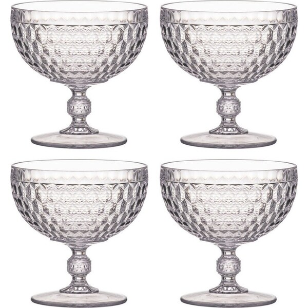 4x Tate Round 450ml Acrylic Dessert Bowl Snack/Cereal Food Serving Clear
