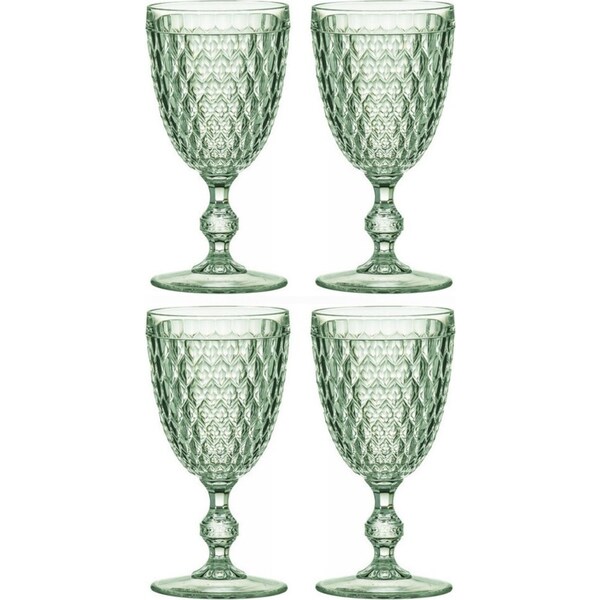 4x Tate Geometric 350ml Acrylic Wine Glass Stemware Cocktail Drink Cup Forest