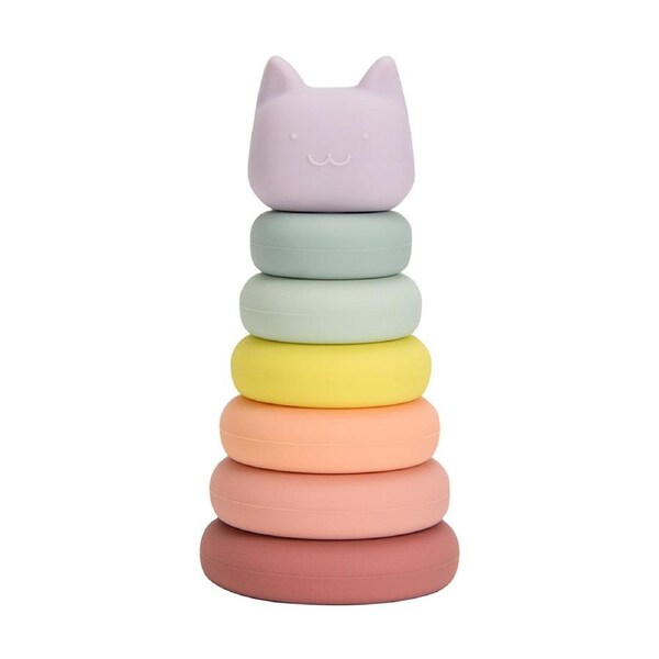 7pc Annabel Trends Silicone Cat Stackables Baby/Kids/Child Chew Teether/Toy 0m+