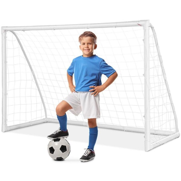 Costway Portable UPVC Soccer Football Goal Net Quick Set-up for Youth Outdoor Sports Training Practice Backyard