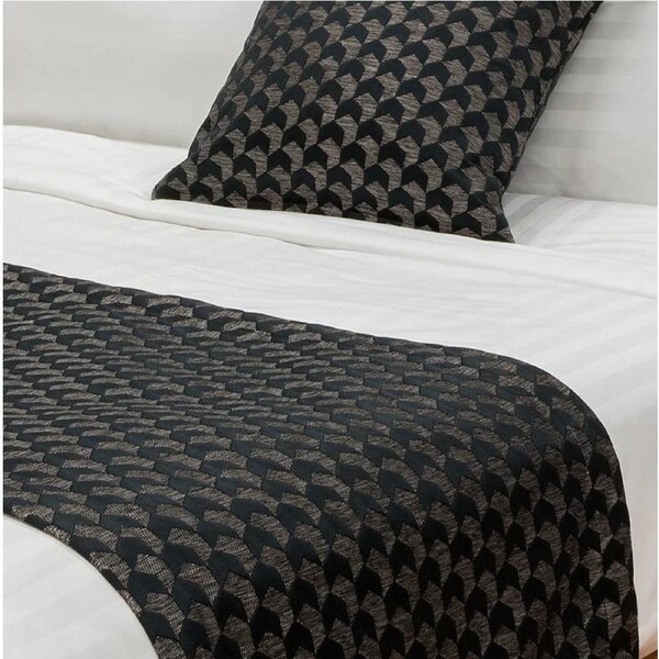 Regency Ink Blue Bed Runner & Cushion Set - Single/King Single