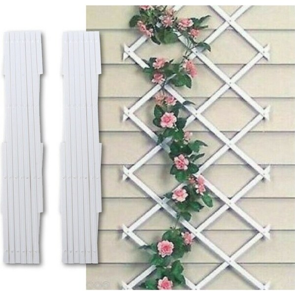 Ozoffer 2x Expanding Trellis Plant Support Expands To - 1.8m x 40cm White