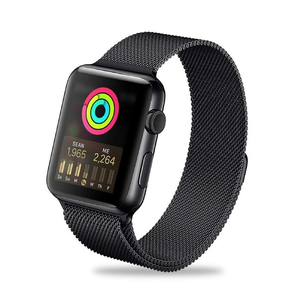 ZUSLAB Stainless Steel Wristbands Band for Apple Watch Series 8 7 6 5 4 3 2 1 SE 38-40-41mm - Black
