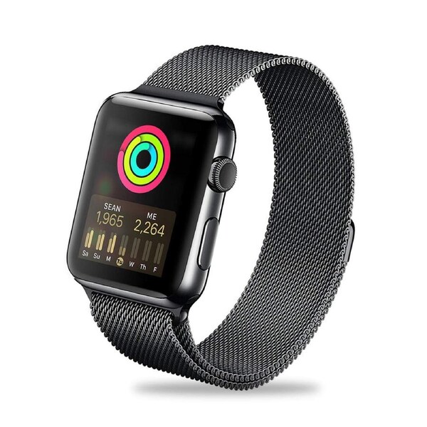 ZUSLAB Stainless Steel Wristbands Band for Apple Watch Series 8 7 6 5 4 3 2 1 SE 38-40-41mm - Space Grey