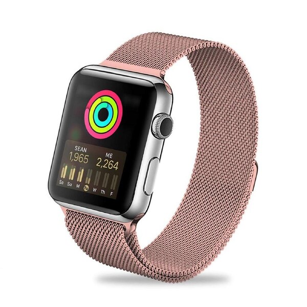 ZUSLAB Stainless Steel Wristbands Band for Apple Watch Series 8 7 6 5 4 3 2 1 SE 38-40-41mm - Hot Pink