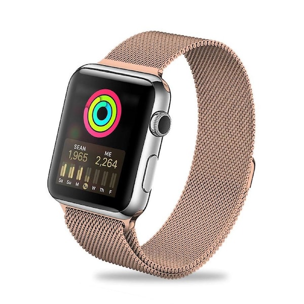 ZUSLAB Stainless Steel Wristbands Band for Apple Watch Series 8 7 6 5 4 3 2 1 SE 38-40-41mm - Champagne Gold