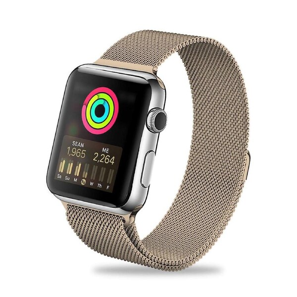 ZUSLAB Stainless Steel Wristbands Band for Apple Watch Series 8 7 6 5 4 3 2 1 SE 38-40-41mm - Vintage Gold