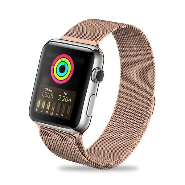 ZUSLAB Stainless Steel Wristbands Band for Apple Watch Series 8 7 6 5 4 3 2 1 SE 42-44-45mm - Champagne Gold