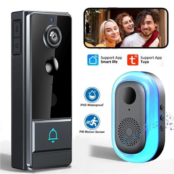 Smart WiFi Doorbell Video Door Bell Audio Intercom Night Vision Doorbell Camera