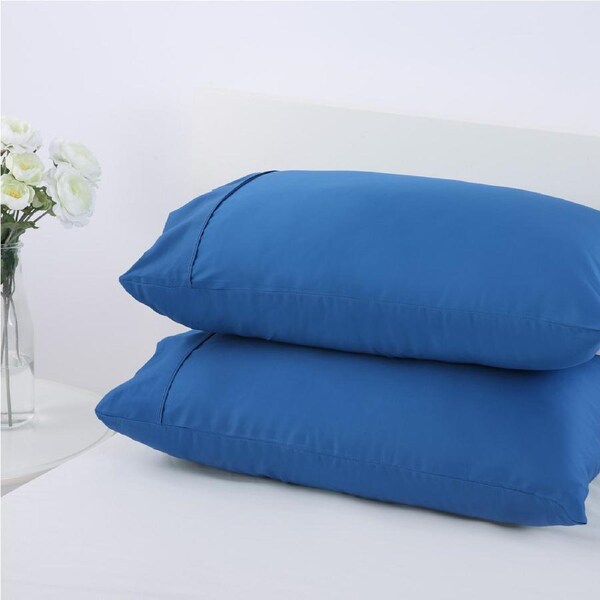 Dreamaker 250Tc Plain Dyed Standard Pillowcases - Twin Pack - Marine