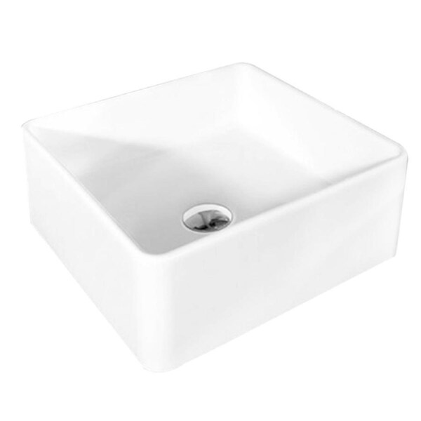 Studio Bagno Piazza Bench Ceramic Countertop Bathroom Basin 39cm SB391 White