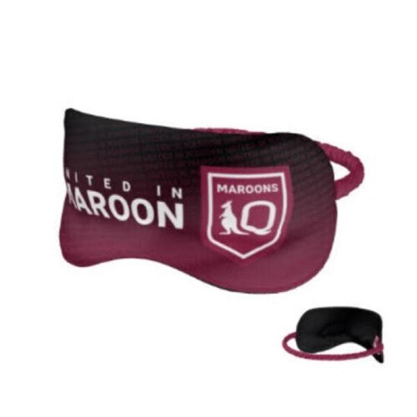 NRL Sleep Mask - Queensland Maroons - Reversible - Washable - One Size - QLD