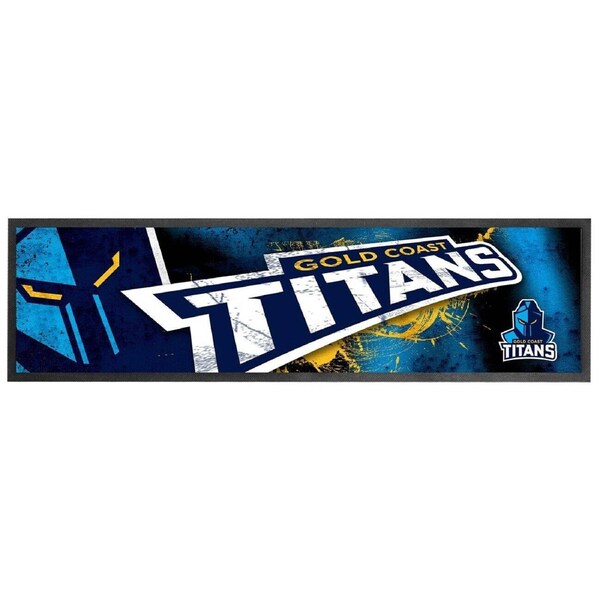 NRL Logo Bar Runner - Gold Coast Titans - Bar Mat - 25cm x 90cm