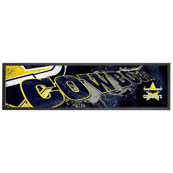 NRL Logo Bar Runner - North Queensland Cowboys - Bar Mat - 25cm x 90cm