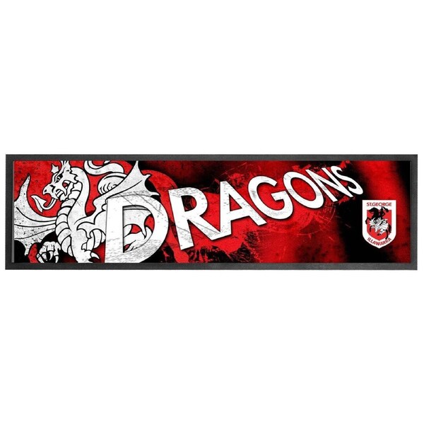 NRL Logo Bar Runner - St George Illawarra Dragons - Bar Mat - 25cm x 90cm