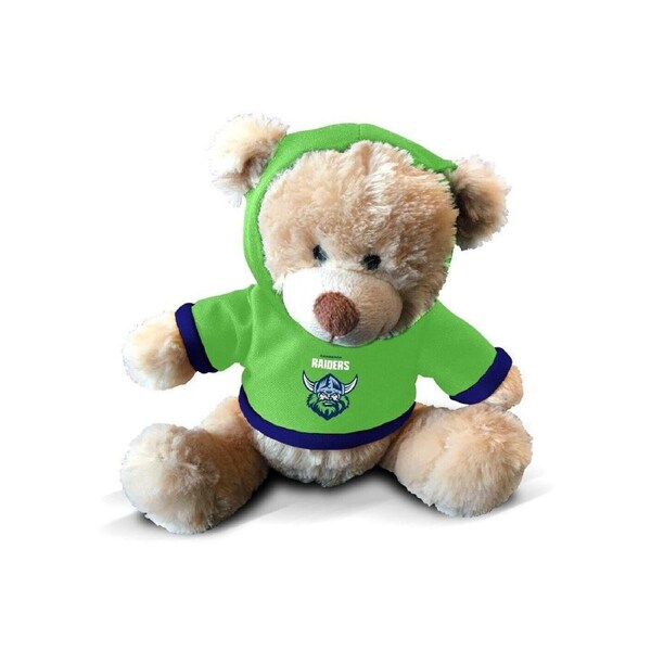 NRL Plush Teddy Bear With Hoodie Jumper - Canberra Raiders - 7 Inch Tall
